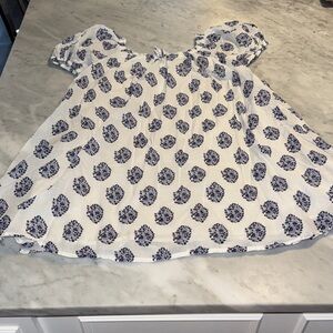 Crewcuts Kids Dress with Navy Floral Pattern